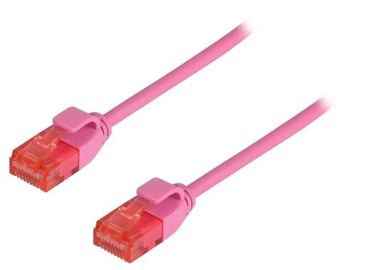 ComKonect Cat6A 28AWG Ultra Slim Patch Cord Pink