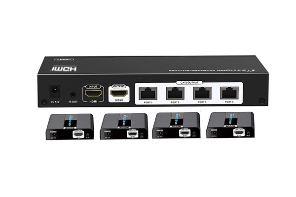 1 x 4 HDMI2.0 POE Splitter Extender, Includes 4 Receivers