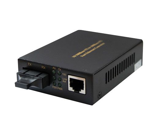 Fast Ethernet Media Converter, 1x10/100Base-Tx auto-negotiation + 1x100Base-Fx, multi mode 2km, SC, with external power adapter